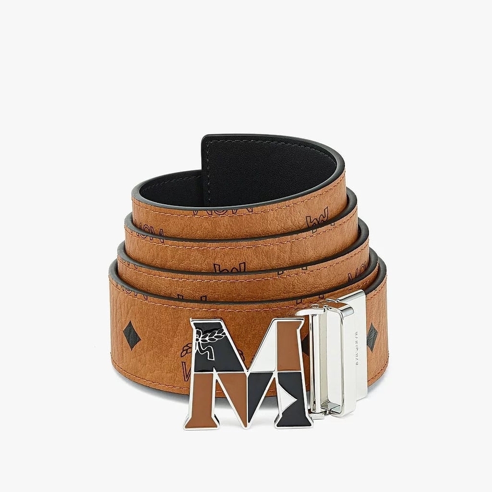 MCM Claus Reversible Leather Belt – Monogram/Black – Excellent Condition